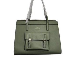 London Fog Sophia‎ Pebble Tote Olive Green Faux Leather Work Bag LFF24901-OLIV-C